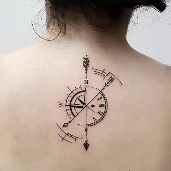 Compass With Arrow Tattoos
