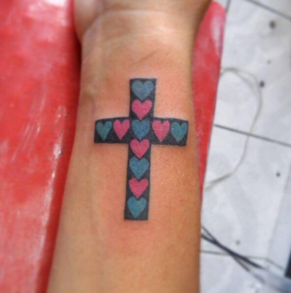 Cross And Heart Tattoos