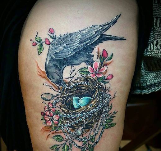 Crow And Nest Tattoos