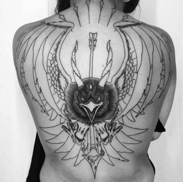 Crow Tattoos On Back