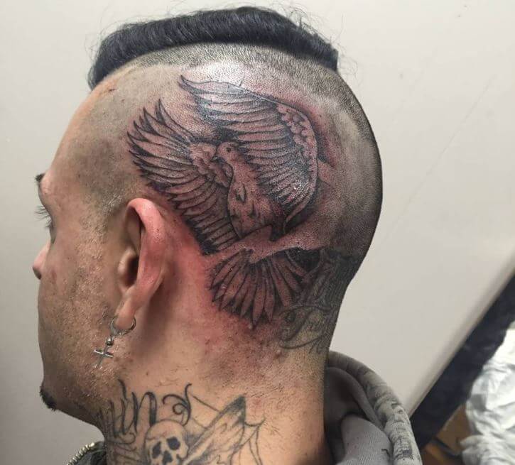 Dove Tattoo On Head