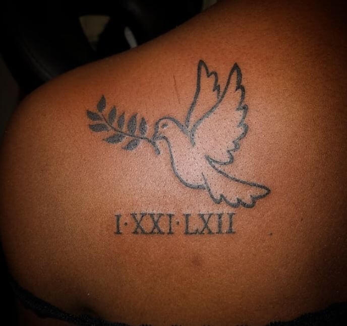 Dove With Olive Branch Tattoo