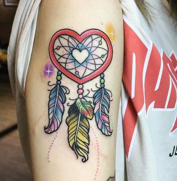 Heart Dreamcatcher Tattoos