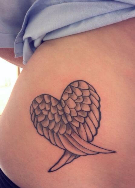 Heart With Angel Wing Tattoos