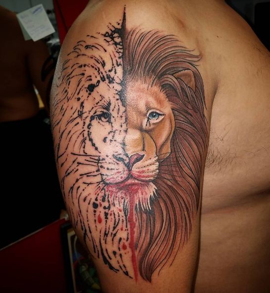 Lion Half Sleeve Tattoos.