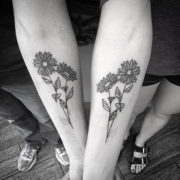 Matching Flower Tattoos