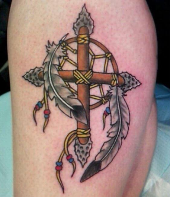Native American Cross Tattoo