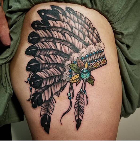 Native American Headdress Tattoo