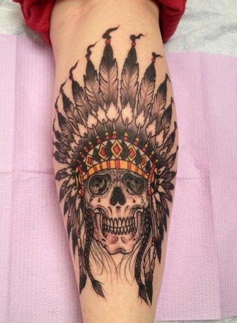 Native American Skull Tattoo