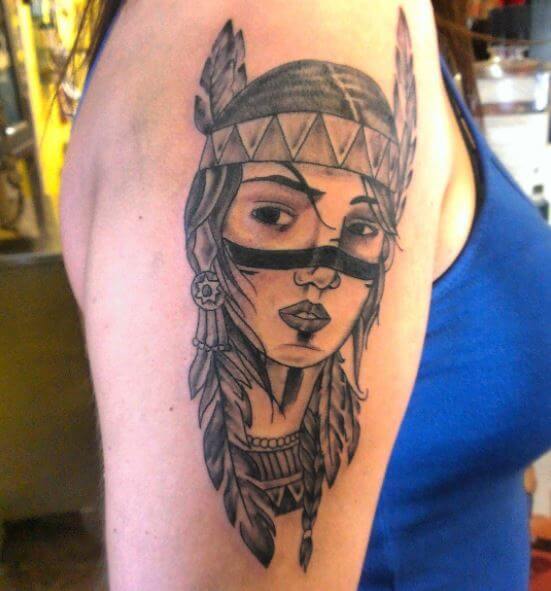 Native American Woman Tattoo