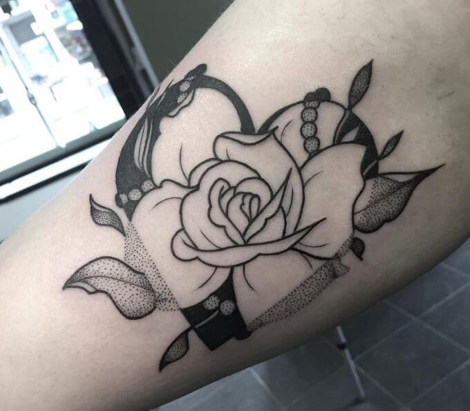 Rose And Heart Tattoos