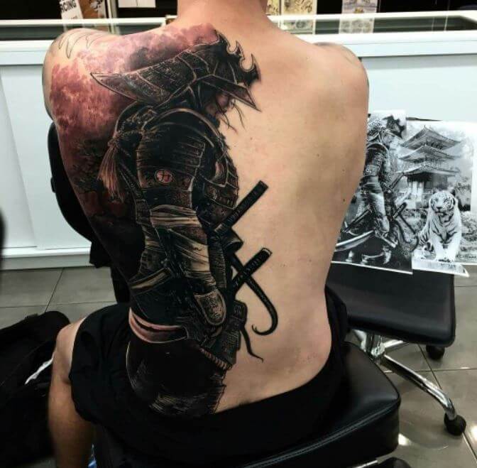 Samurai Back Tattoo
