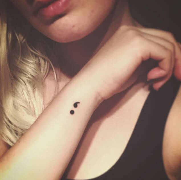 Semicolon Tattoo On Wrist