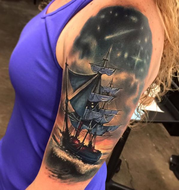 Ship Half Sleeve Tattoos