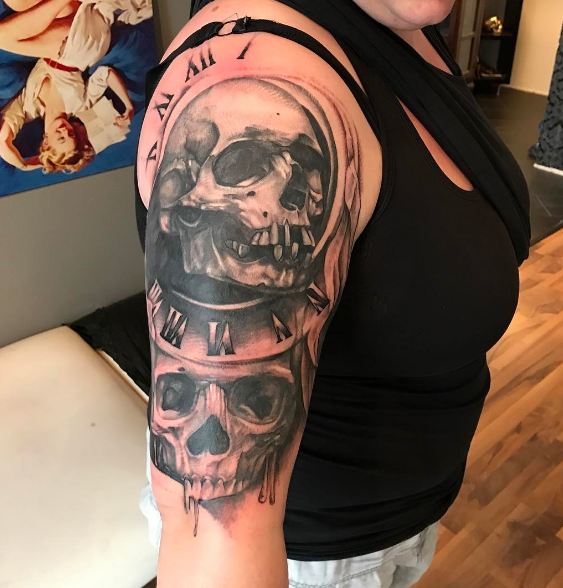 Skull Half Sleeve Tattoos Ideas
