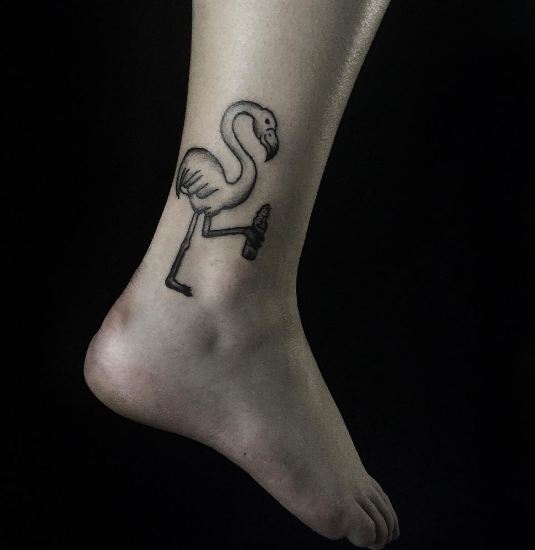 Swan Tattoos For Girls On Ankle
