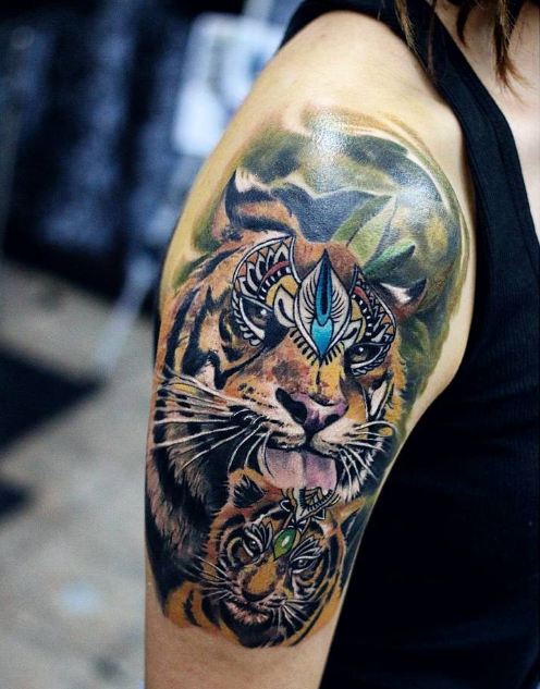 Tiger Half Sleeve Tattoos