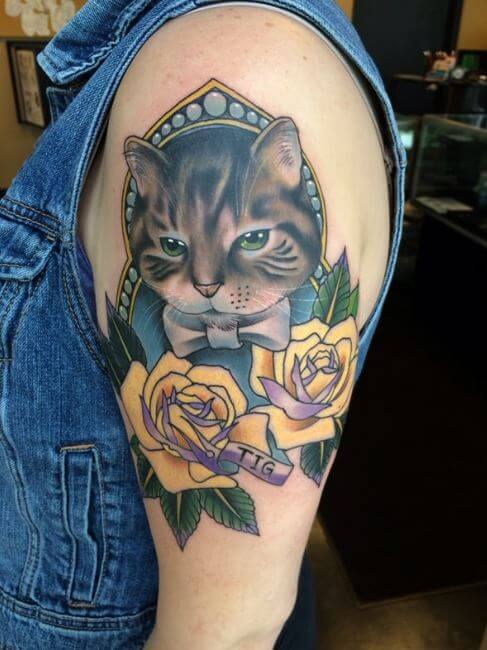 Traditional Cat Tattoo