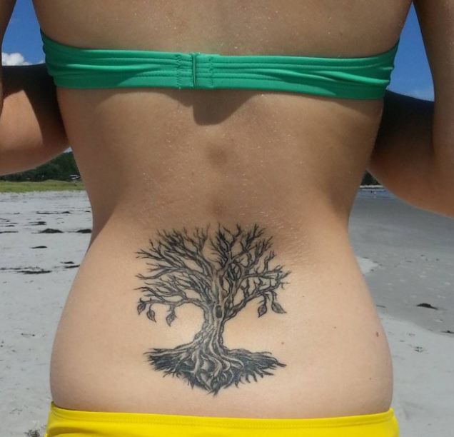 Tree Tattoos On Lower Back For Girls