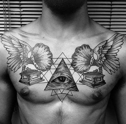 Music Tattoo On Chest 1