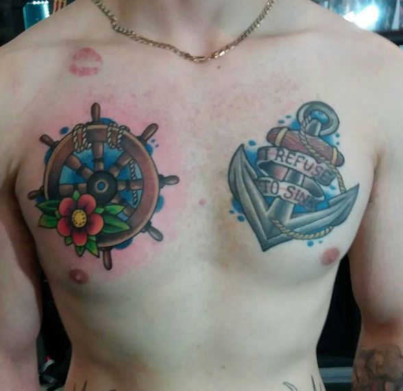 Anchor Chest Tattoos