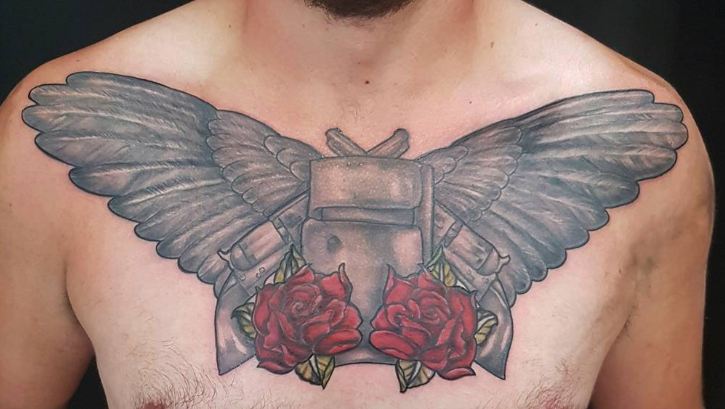 Angel Wing Tattoos On Chest