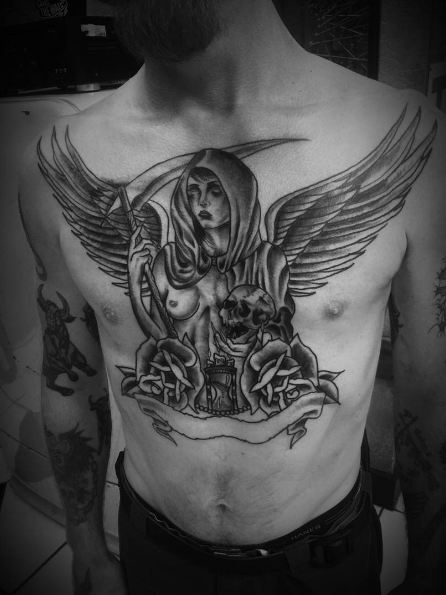 Angels Tattoos On Chest