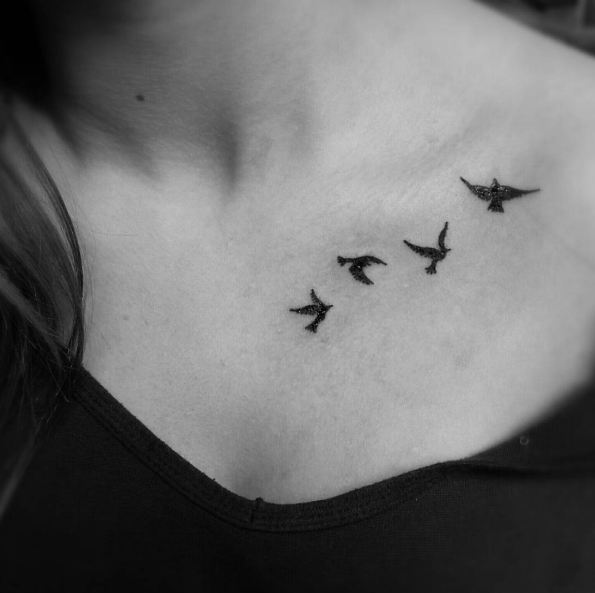 Bird Collar Bone Tattoos