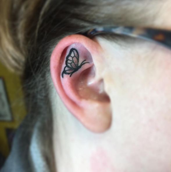 Butterfly Ear Tattoos