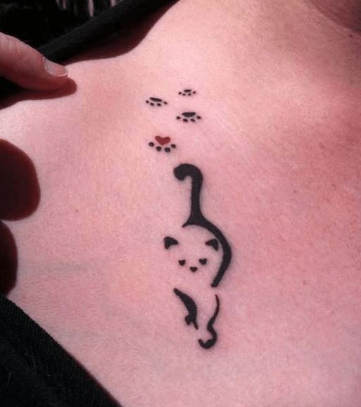 Cat Collar Bone Tattoos