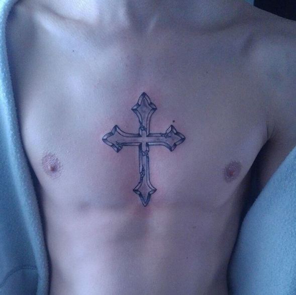 Chest Cross Tattoos