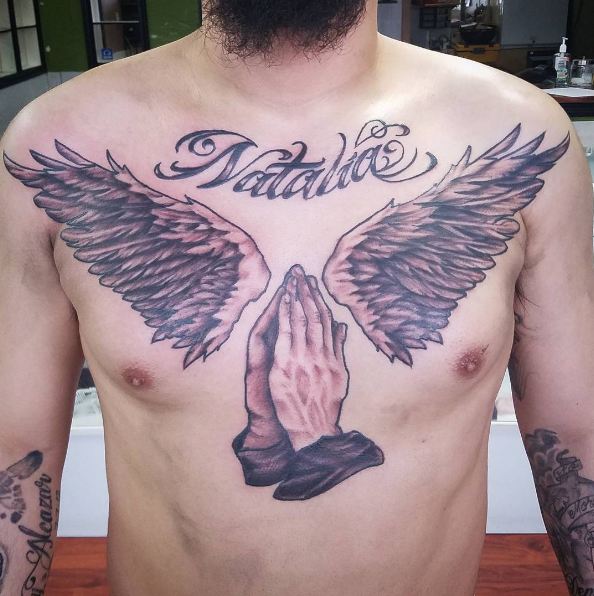 Chest Wings Tattoos