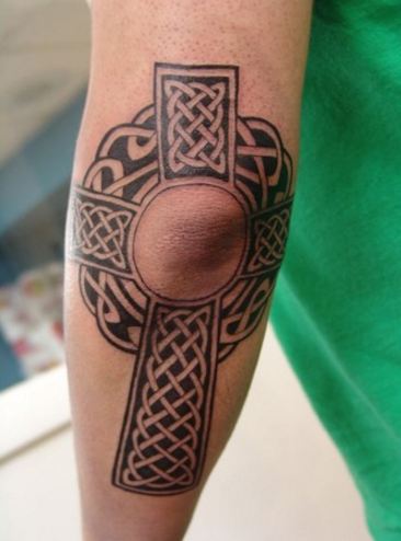 Cross Artistic Elbow Tattoos