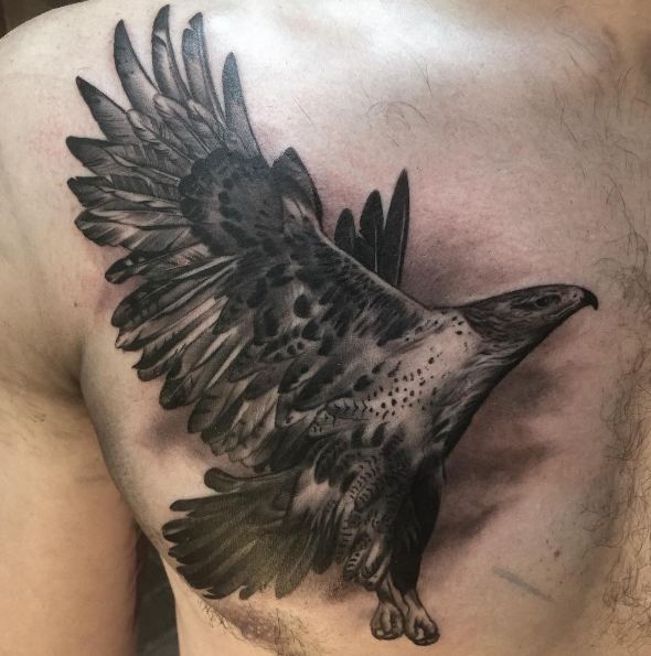 Eagle Wildlife Tattoos On Chest