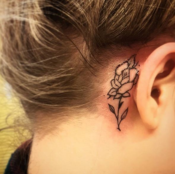 Ear Tattoos Flowers