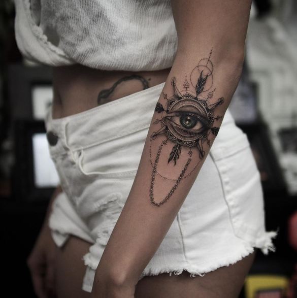 Eye With Compass Tattoos