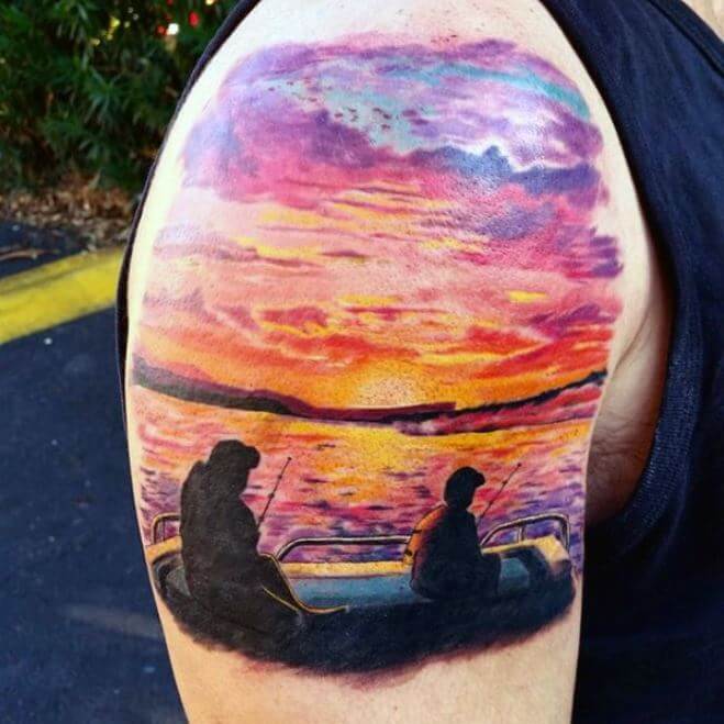 Father And Son Fishing Tattoos