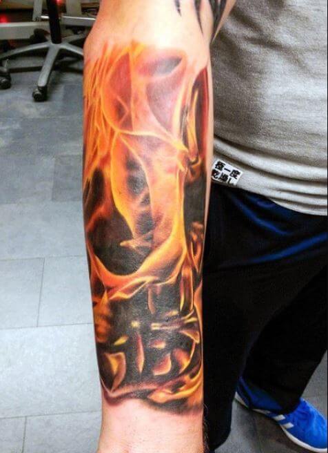 Flame Tattoos On Wrist