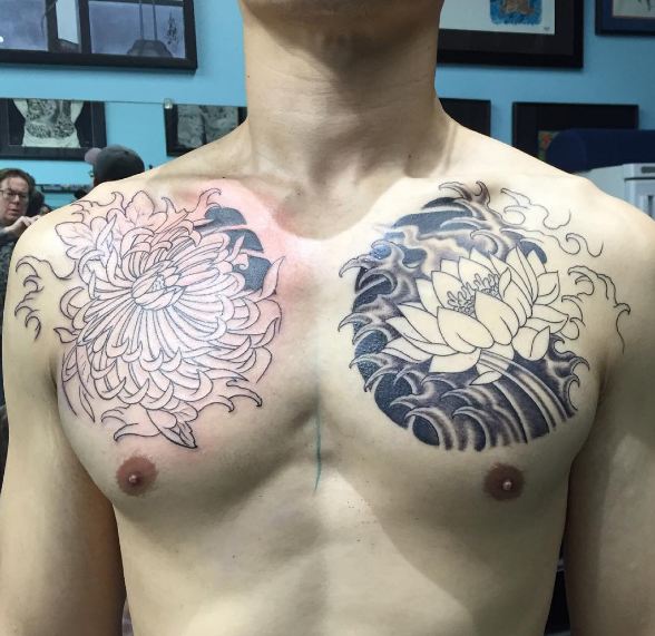 Flower Chest Tattoos