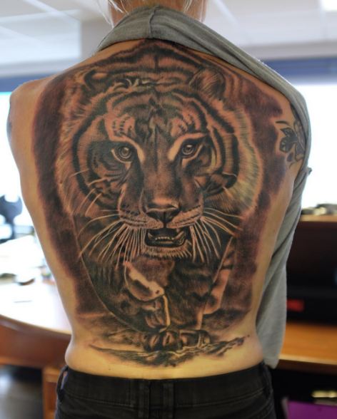 Full Back Tiger Wildlife Tattoos