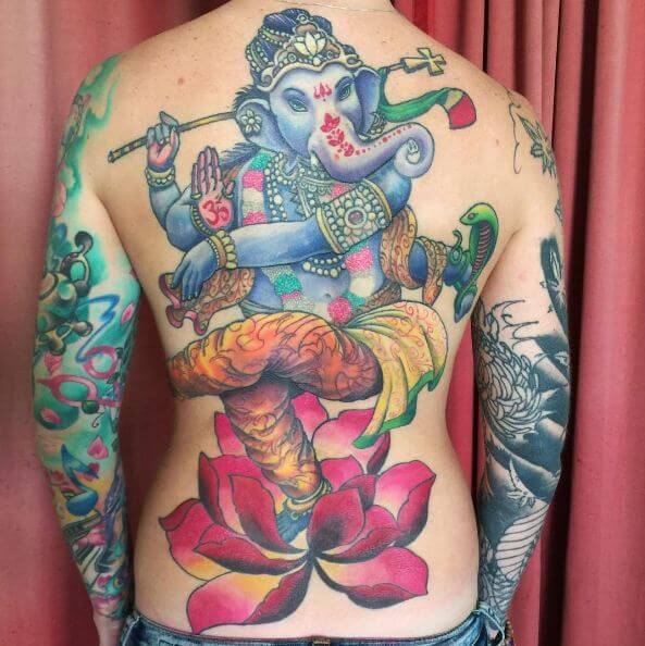 Full Body Back Ganesha Tattoos