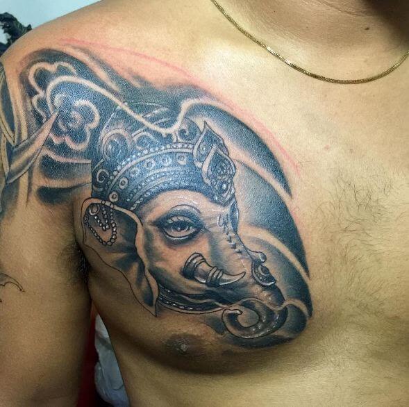 Ganesha Tattoos On Chest