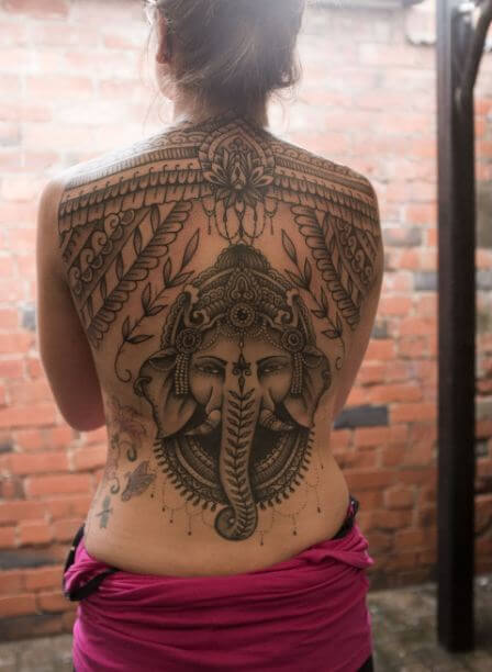 Ganesha Tattoos On Full Back