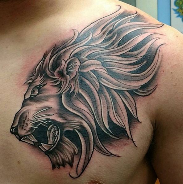 Lion Tattoos On Chest