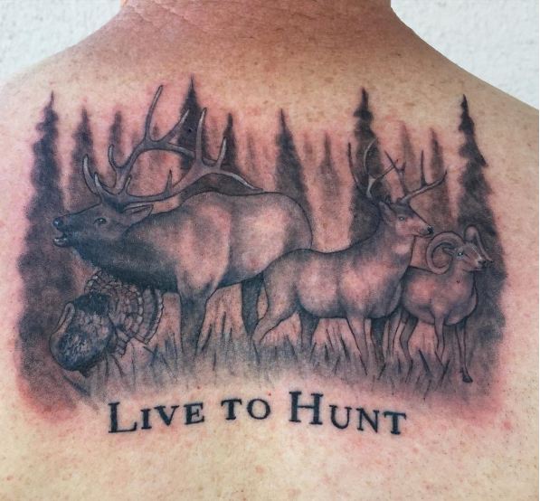 Live To Hunt Wildlife Tattoos