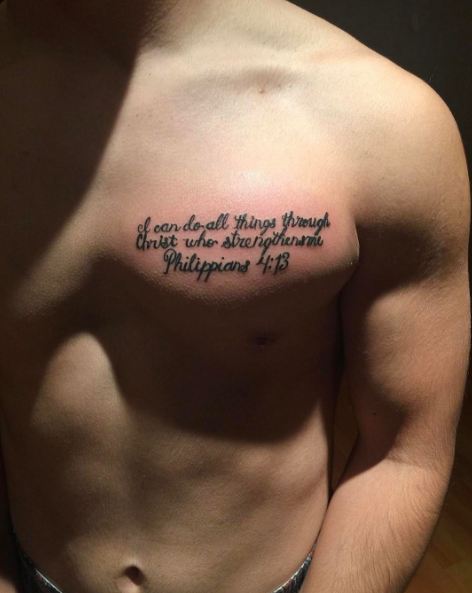 tattoos on chest for men bible verses