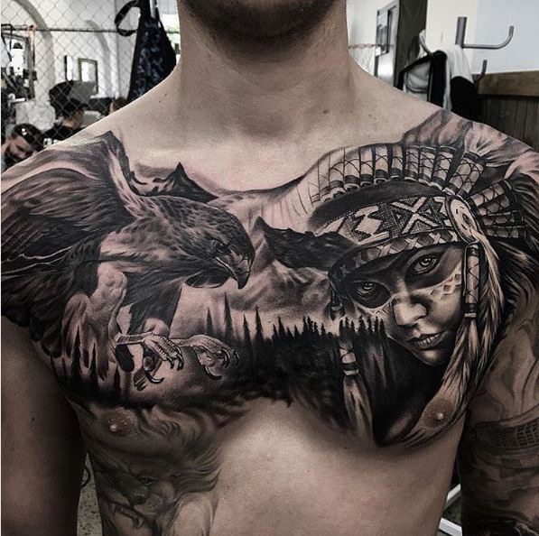 tattoos for men on chest religious