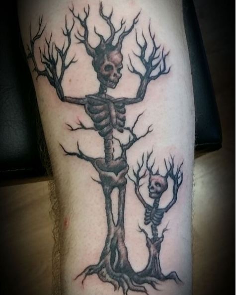 Skeleton Tree Father Son Tattoos Ideas