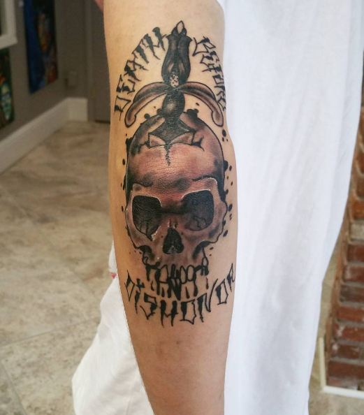 Skull Elbow Tattoos