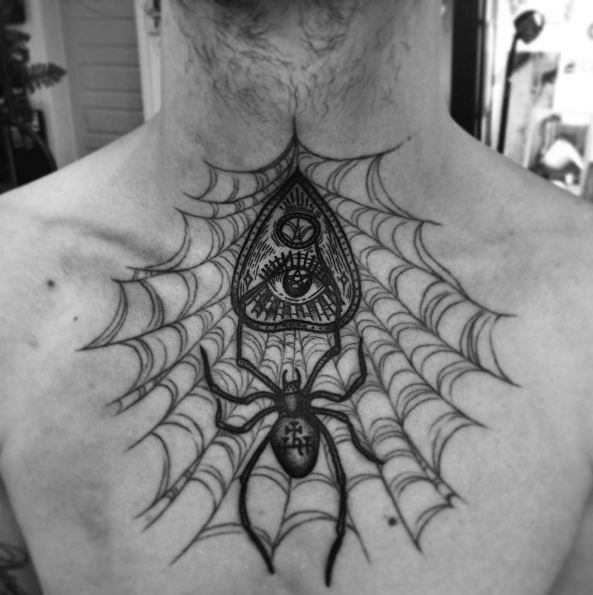 Spider Chest Tattoos